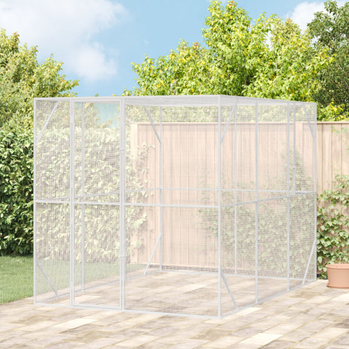 vidaXL Fågelbur Antracit 210 x 304 x 213 cm Galvaniserat Stål