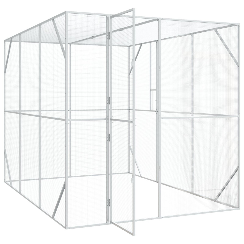 Produktbild för Fågelbur Antracit 210 x 304 x 213 cm Galvaniserat Stål