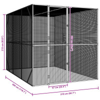 Produktbild för Fågelbur Antracit 210 x 304 x 213 cm Galvaniserat Stål