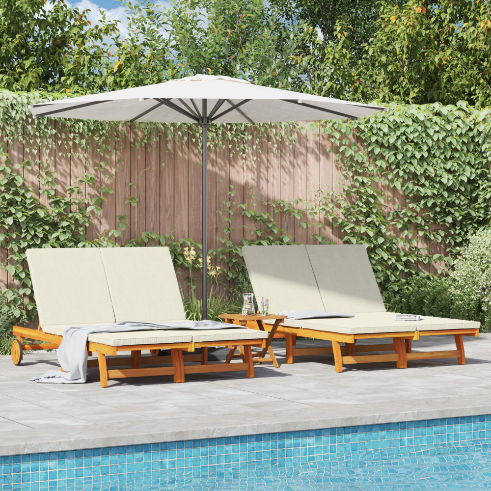 Produktbild för Solstol Brun 125 x 200 x 84 cm Massivt Akaciaträ