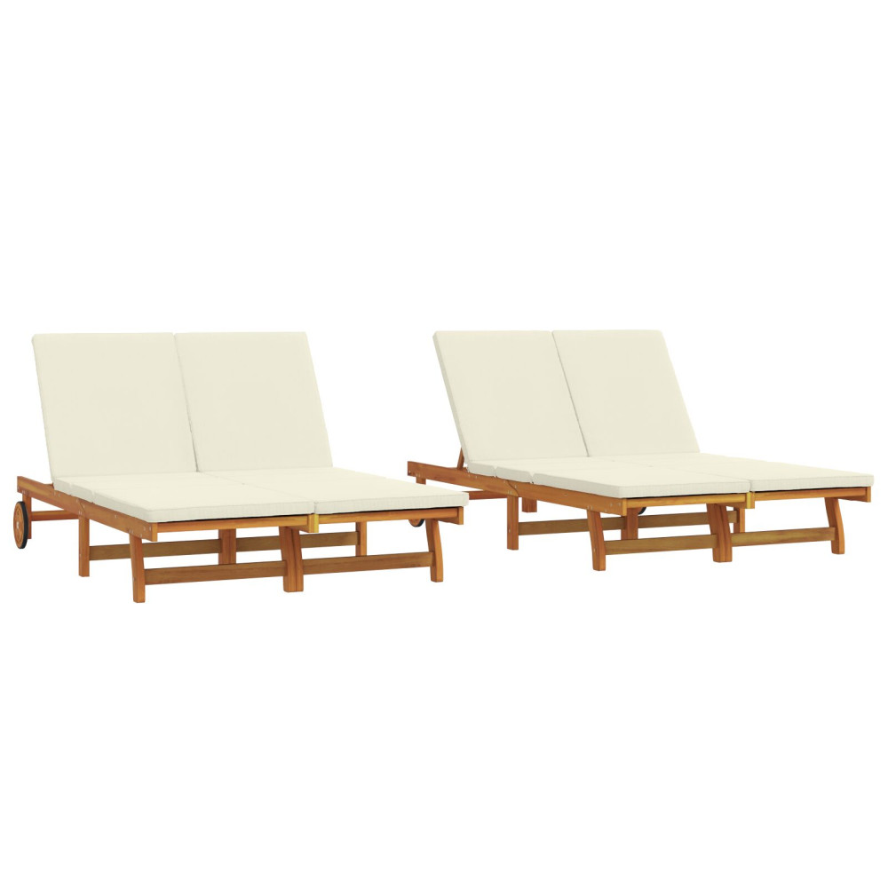 Produktbild för Solstol Brun 125 x 200 x 84 cm Massivt Akaciaträ