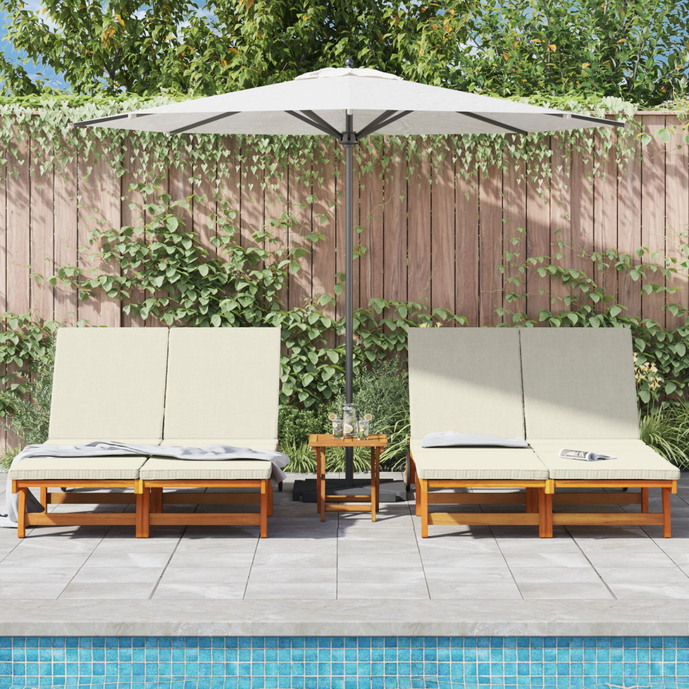 Produktbild för Solstol Brun 125 x 200 x 84 cm Massivt Akaciaträ