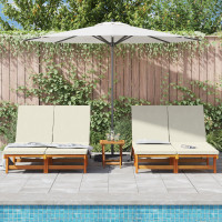 Produktbild för Solstol Brun 125 x 200 x 84 cm Massivt Akaciaträ