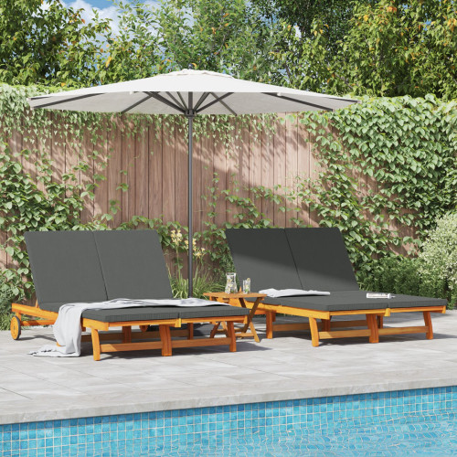 vidaXL Solstol Brun 125 x 200 x 84 cm Massivt Akaciaträ
