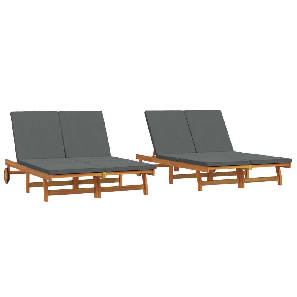 Produktbild för Solstol Brun 125 x 200 x 84 cm Massivt Akaciaträ