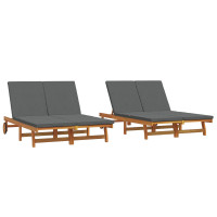 Produktbild för Solstol Brun 125 x 200 x 84 cm Massivt Akaciaträ