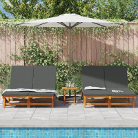 Produktbild för Solstol Brun 125 x 200 x 84 cm Massivt Akaciaträ