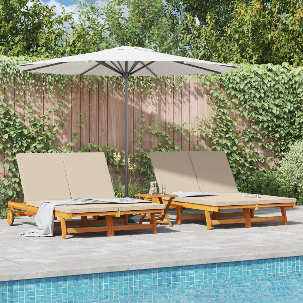 Produktbild för Solstol Brun 125 x 200 x 84 cm Massivt Akaciaträ