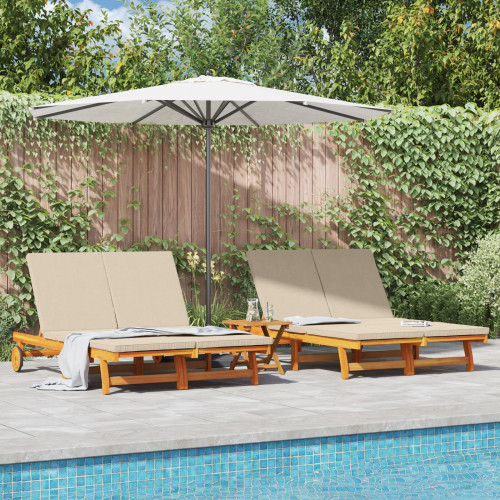 vidaXL Solstol Brun 125 x 200 x 84 cm Massivt Akaciaträ