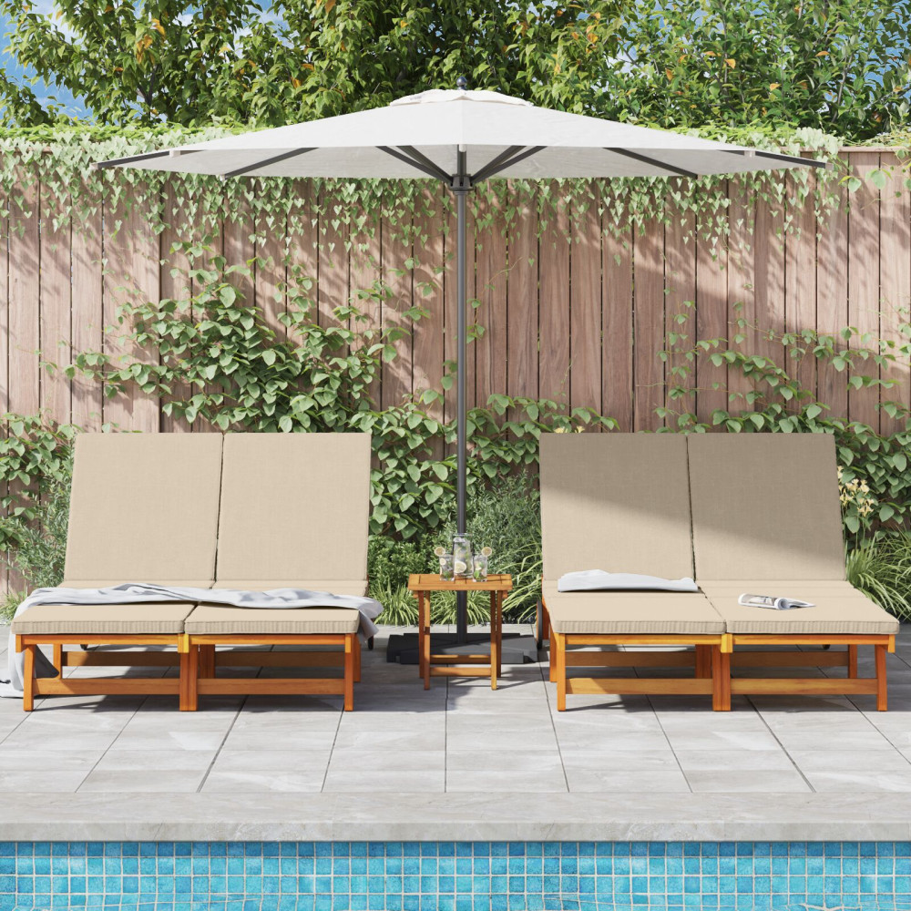 Produktbild för Solstol Brun 125 x 200 x 84 cm Massivt Akaciaträ