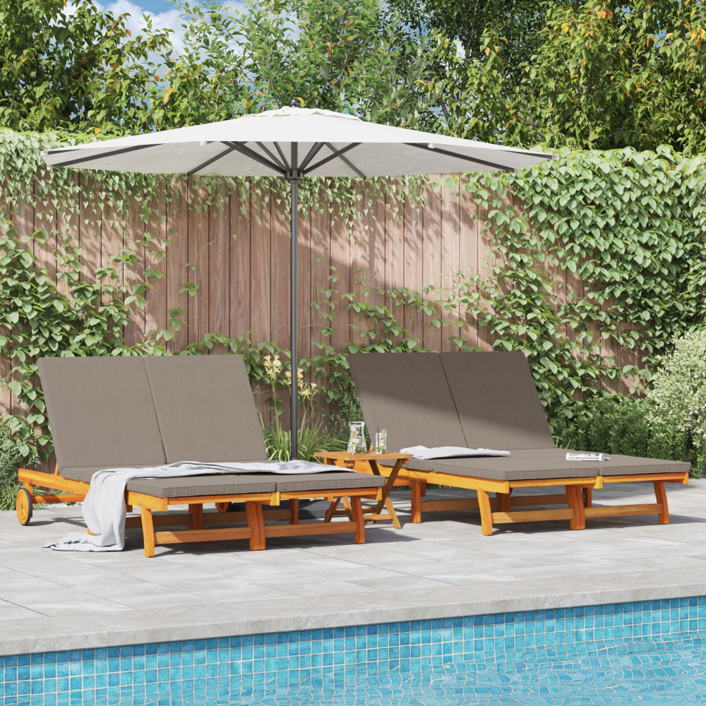 Produktbild för Solstol Brun 125 x 200 x 84 cm Massivt Akaciaträ