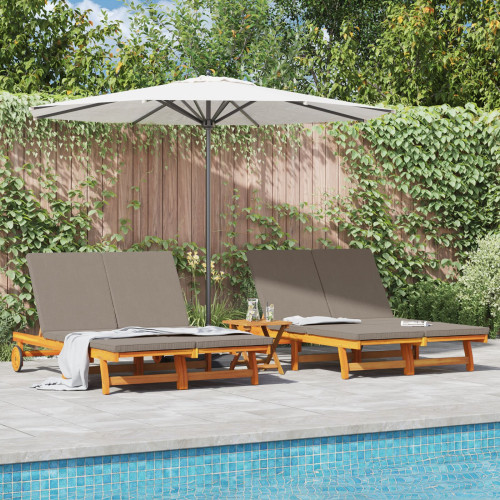 vidaXL Solstol Brun 125 x 200 x 84 cm Massivt Akaciaträ