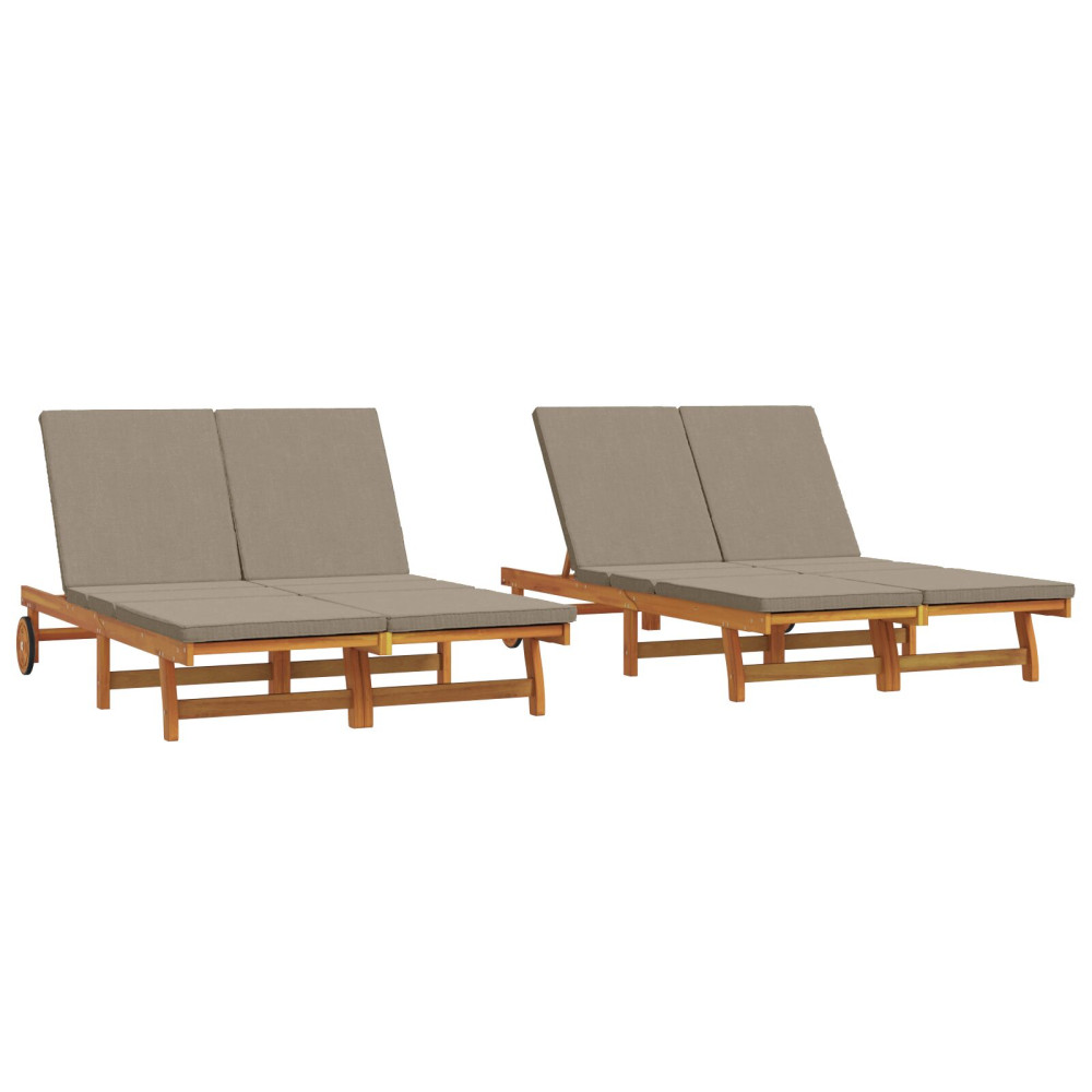 Produktbild för Solstol Brun 125 x 200 x 84 cm Massivt Akaciaträ