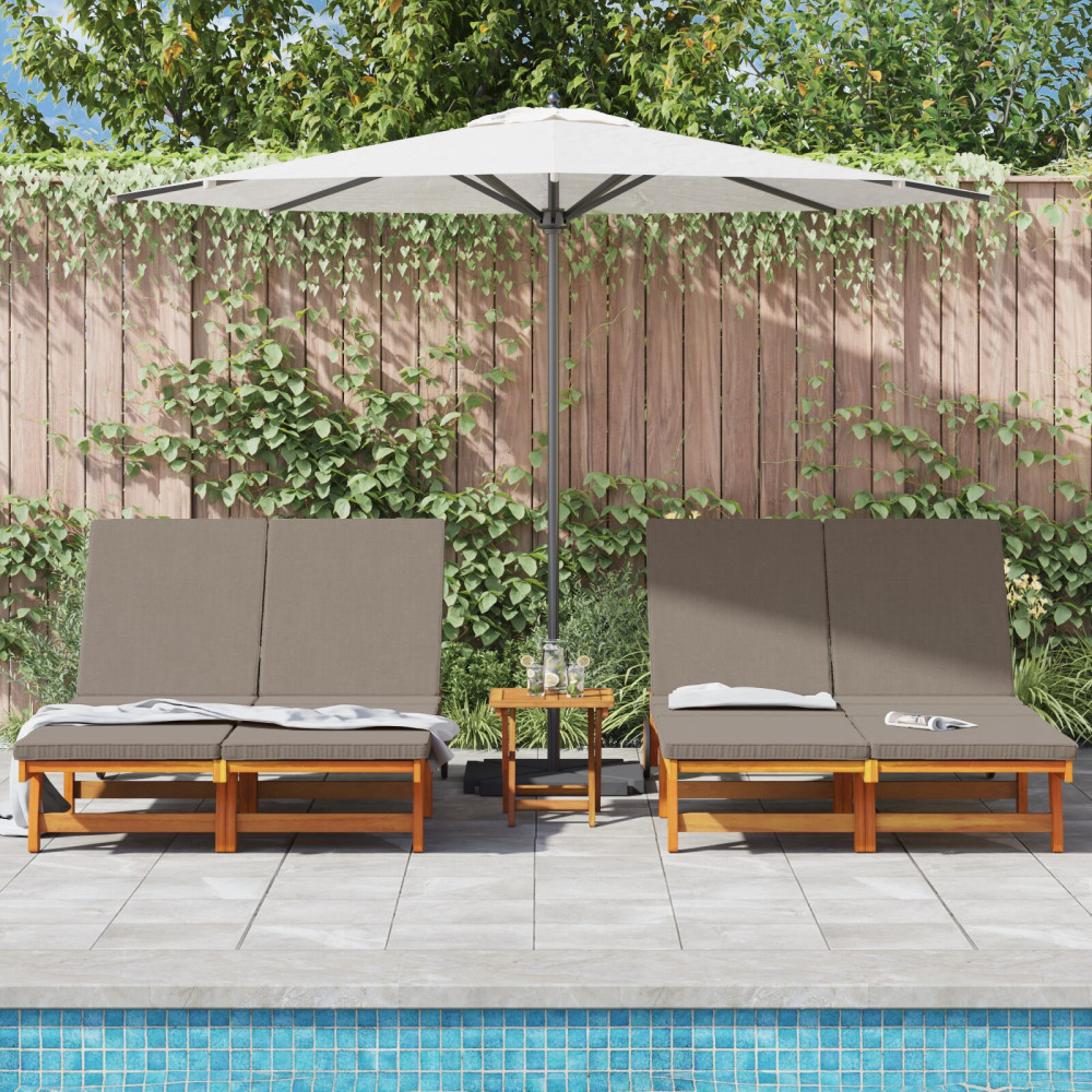 Produktbild för Solstol Brun 125 x 200 x 84 cm Massivt Akaciaträ