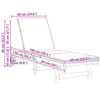 Produktbild för Solstol Reclining 2-person 2 pcs Brun Massivt Akaciaträ