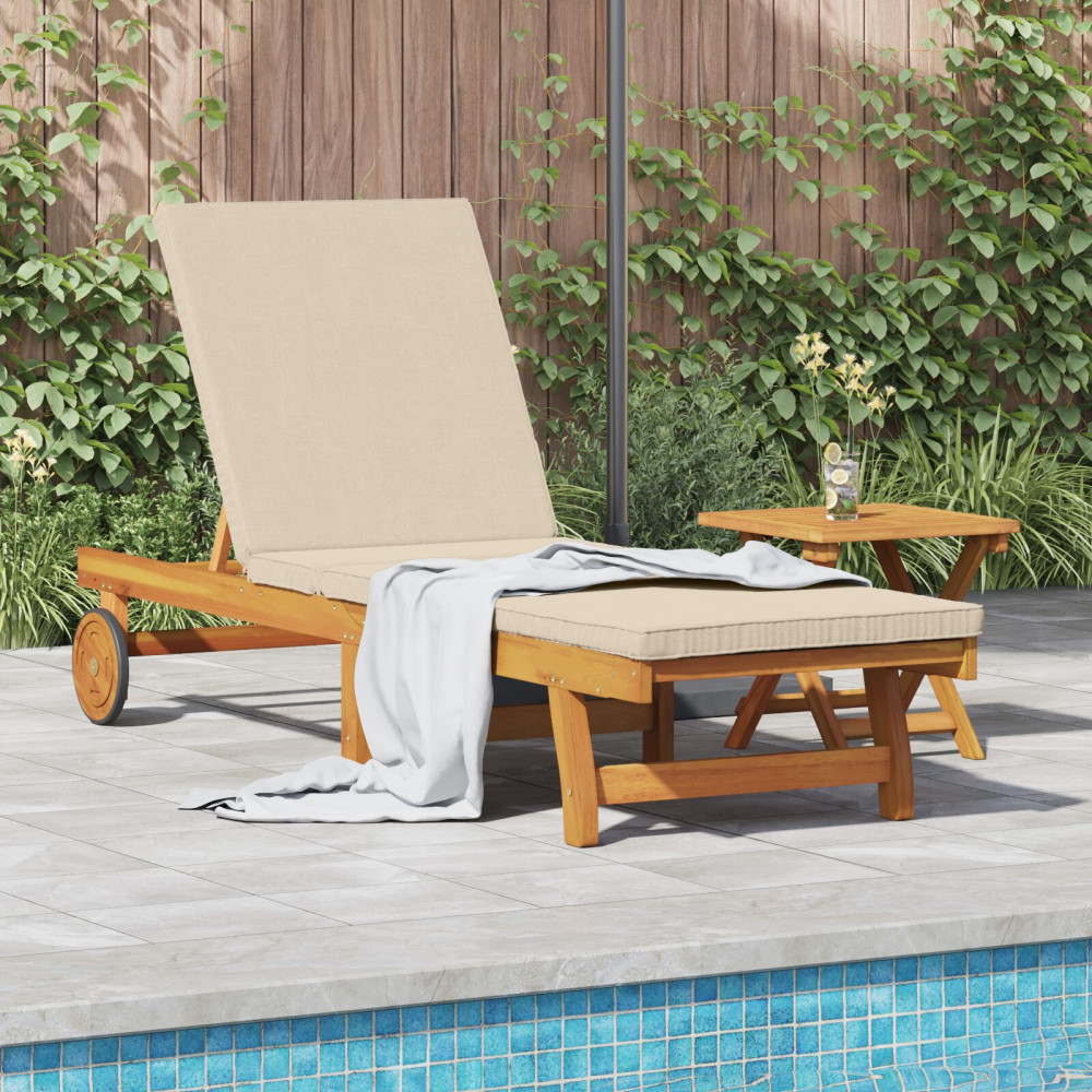 Produktbild för Solstol Reclining 1-person 2 pcs Brun Massivt Akaciaträ