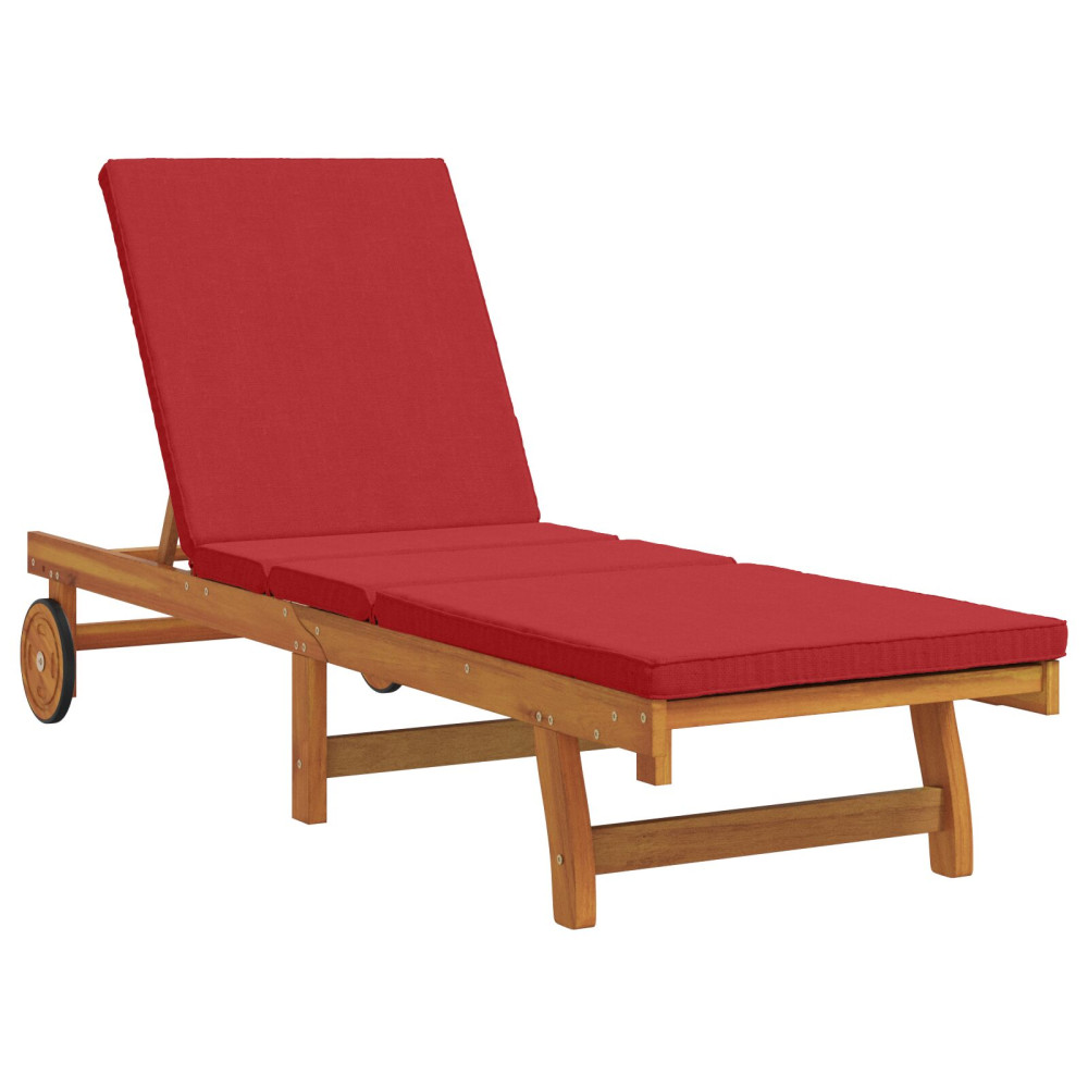 Produktbild för Solstol Reclining 1-person 2 pcs Brun Massivt Akaciaträ