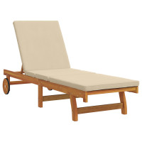 Produktbild för Solstol Reclining 2-person 3 pcs Brun Massivt Akaciaträ