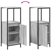 Produktbild för Badrumsmöbelset med hylla med lagring 5 pcs Grå Konstruerat trä