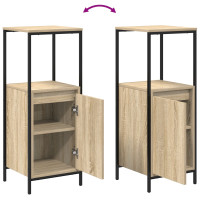Produktbild för Badrumsmöbelset 3 pcs Sonoma Ek och Svart Konstruerat trä