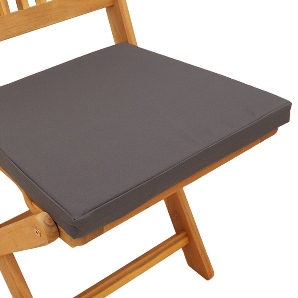 Produktbild för Fällstol med kudde 4 pcs Grå 49 x 57.5 x 92cm Massivt akaciaträ