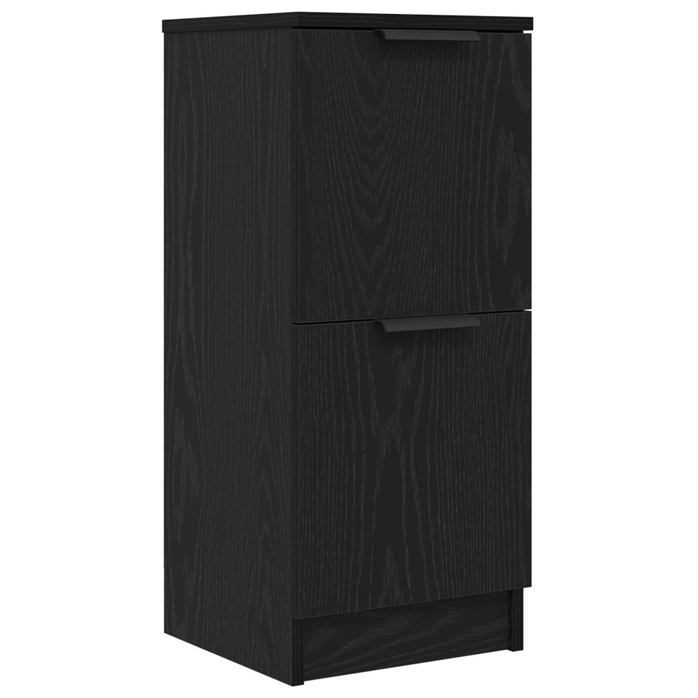 Produktbild för Sideboard 3 pcs Svart Ek Konstruerat trä