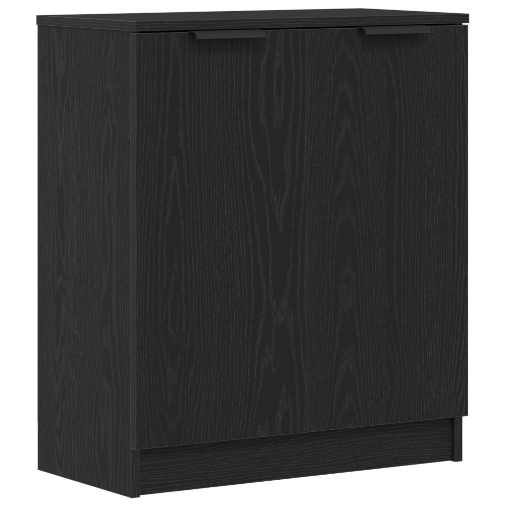 Produktbild för Sideboard 3 pcs Svart Ek Konstruerat trä