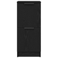 Produktbild för Sideboard 3 pcs Svart Ek Konstruerat trä