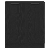 Produktbild för Sideboard 3 pcs Svart Ek Konstruerat trä