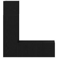 Produktbild för TV-bänkset 3 pcs Svart Ek 130,5 x 30 x 140 cm Konstruerat trä