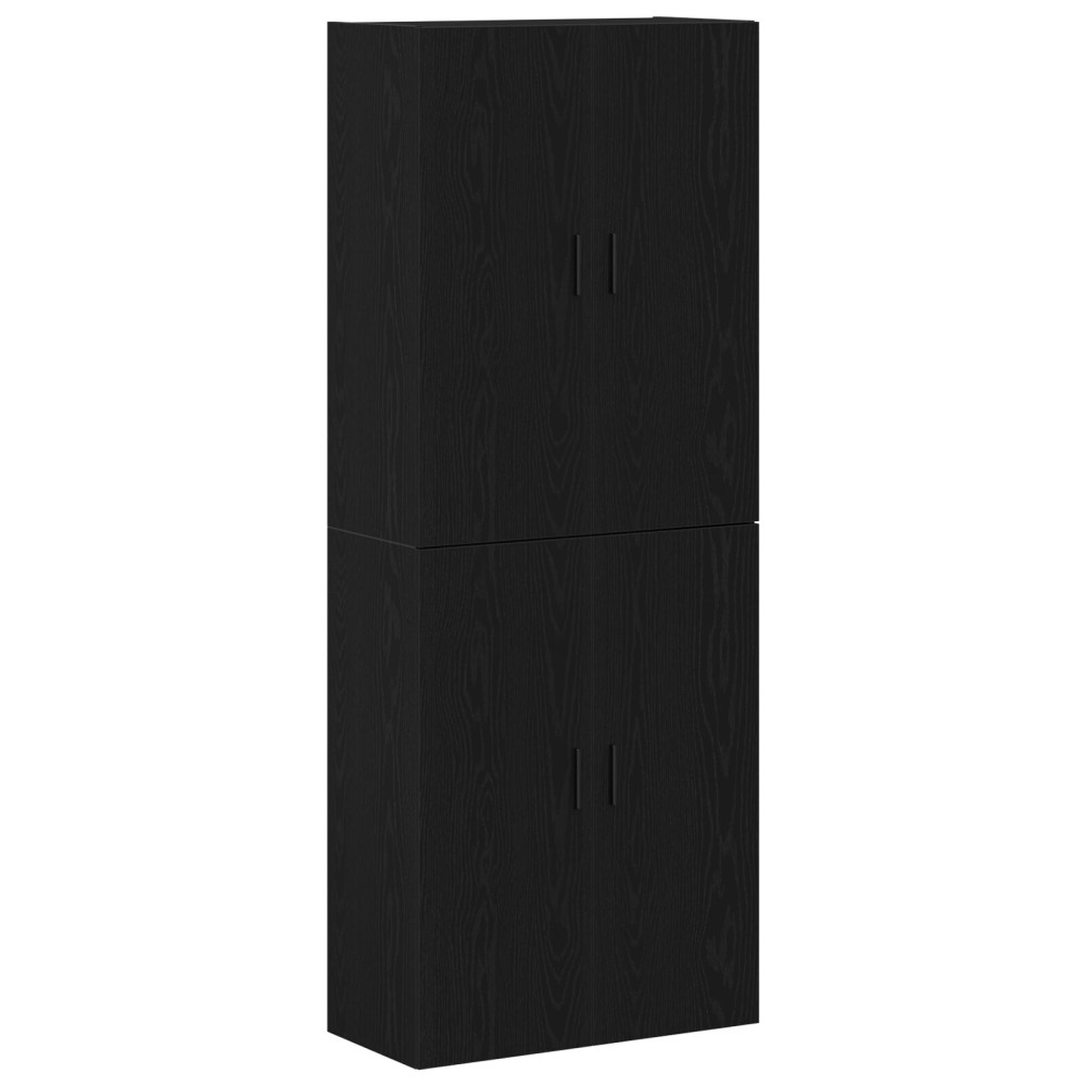 Produktbild för Väggmonterat skåp Väggmonterad 2 pcs Svart Ek 69,5 x 34 x 90 cm