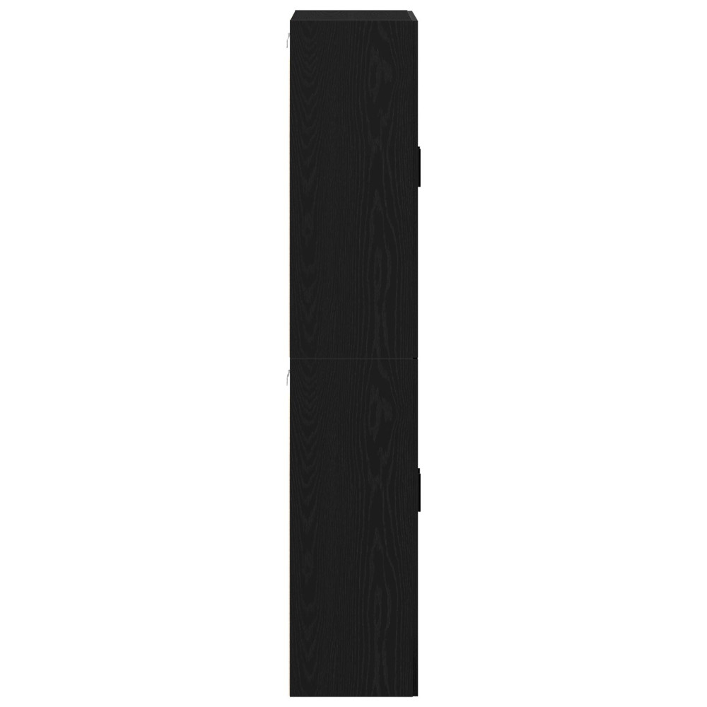 Produktbild för Väggmonterat skåp Väggmonterad 2 pcs Svart Ek 69,5 x 34 x 90 cm