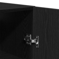 Produktbild för Väggmonterat skåp Väggmonterad 2 pcs Svart Ek 69,5 x 34 x 90 cm