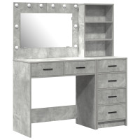 Produktbild för Smyckebord med låda Grå 78.5 x 41 x 135 cm Konstruerat trä