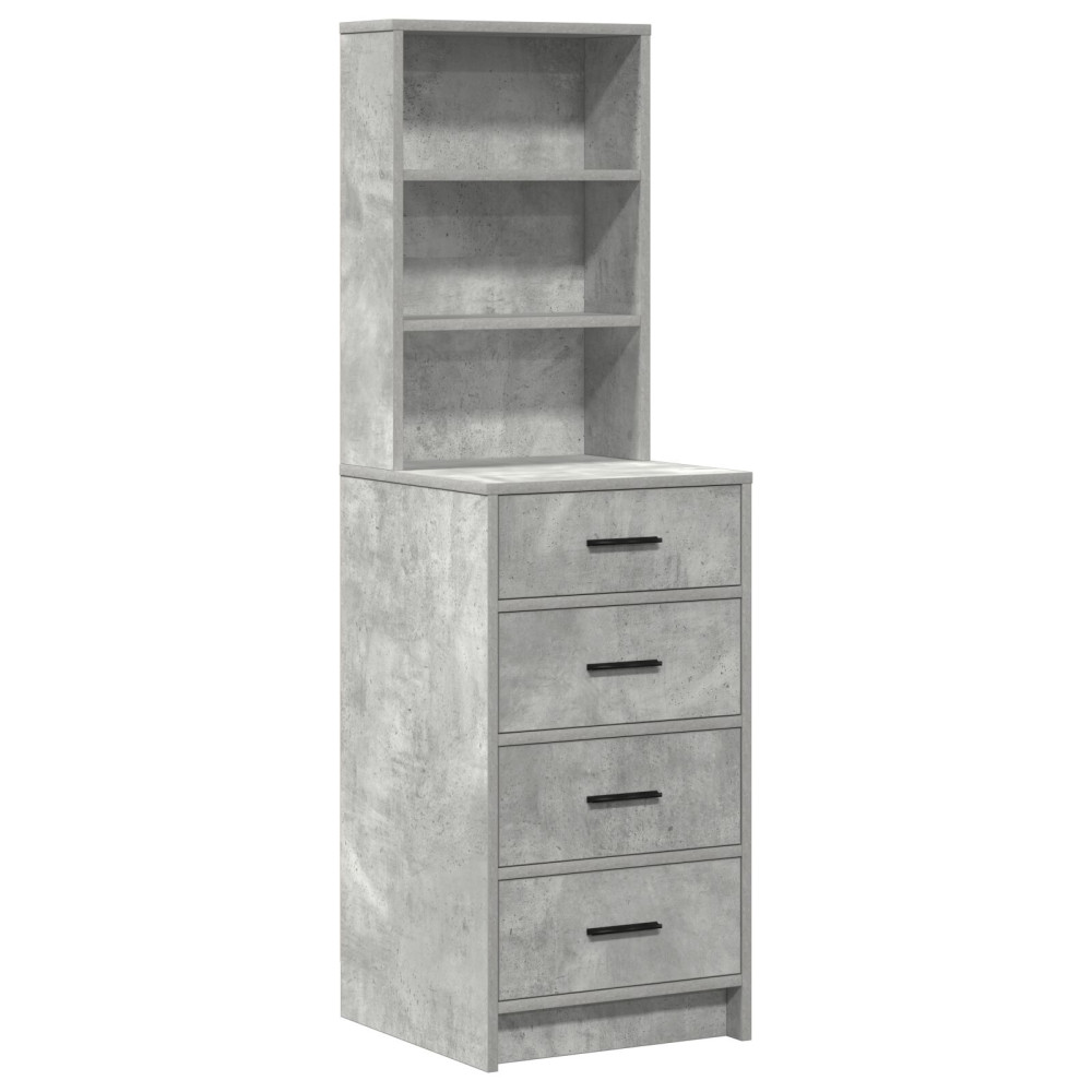 Produktbild för Smyckebord med låda Grå 78.5 x 41 x 135 cm Konstruerat trä