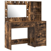Produktbild för Smyckebord med låda Brun 78.5 x 41 x 135 cm Konstruerat trä