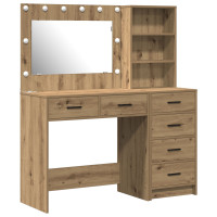 Produktbild för Smyckebord med låda Brun 78.5 x 41 x 135 cm Konstruerat trä