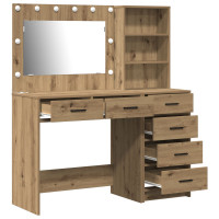 Produktbild för Smyckebord med låda Brun 78.5 x 41 x 135 cm Konstruerat trä