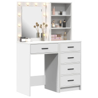 Produktbild för Smyckebord med låda 2 pcs Vit 50 x 41 x 135 cm Konstruerat trä