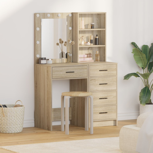 vidaXL Smyckebord med låda 2 pcs Brun 50 x 41 x 135 cm Konstruerat trä