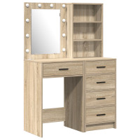 Produktbild för Smyckebord med låda 2 pcs Brun 50 x 41 x 135 cm Konstruerat trä
