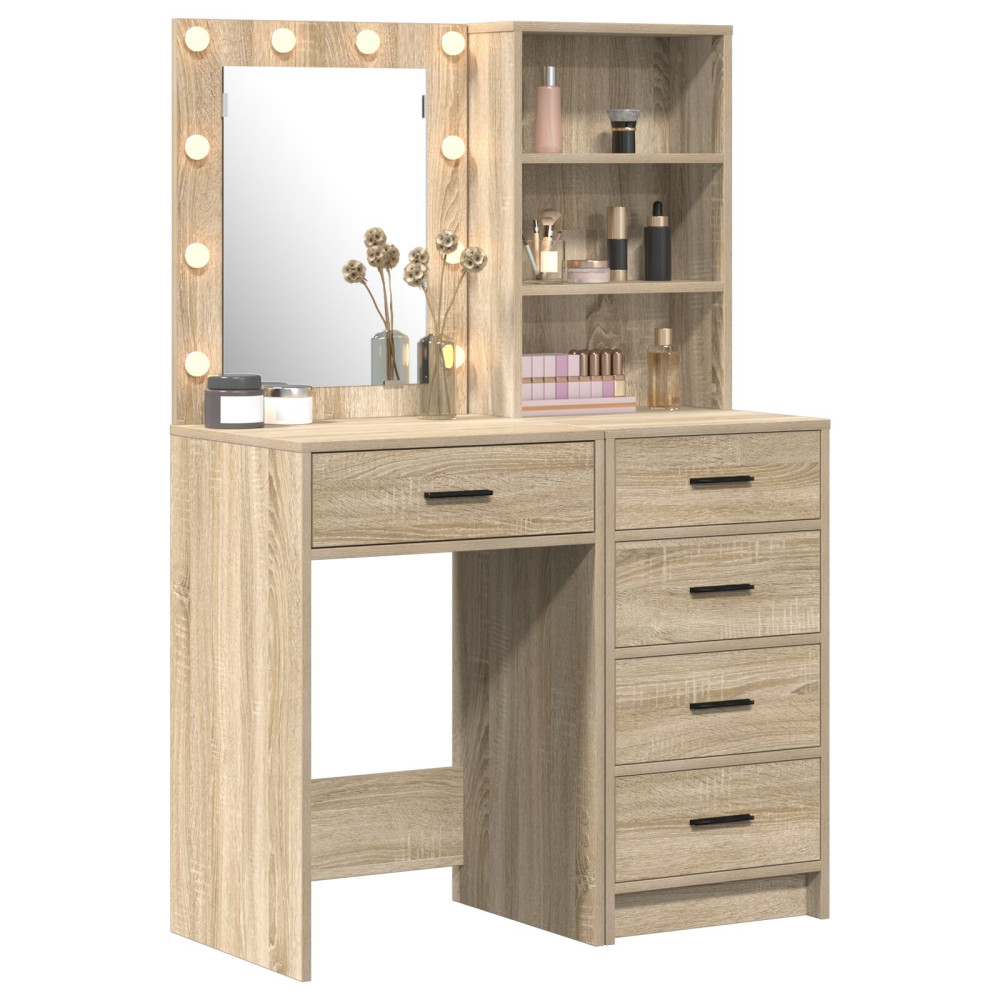 Produktbild för Smyckebord med låda 2 pcs Brun 50 x 41 x 135 cm Konstruerat trä