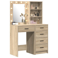 Produktbild för Smyckebord med låda 2 pcs Brun 50 x 41 x 135 cm Konstruerat trä