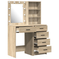 Produktbild för Smyckebord med låda 2 pcs Brun 50 x 41 x 135 cm Konstruerat trä