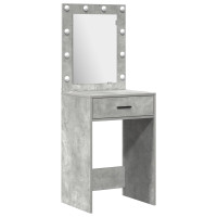 Produktbild för Smyckebord med låda 2 pcs Grå 50 x 41 x 135 cm Konstruerat trä