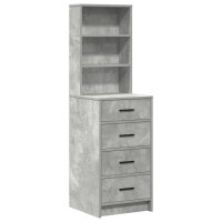 Produktbild för Smyckebord med låda 2 pcs Grå 50 x 41 x 135 cm Konstruerat trä