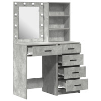Produktbild för Smyckebord med låda 2 pcs Grå 50 x 41 x 135 cm Konstruerat trä