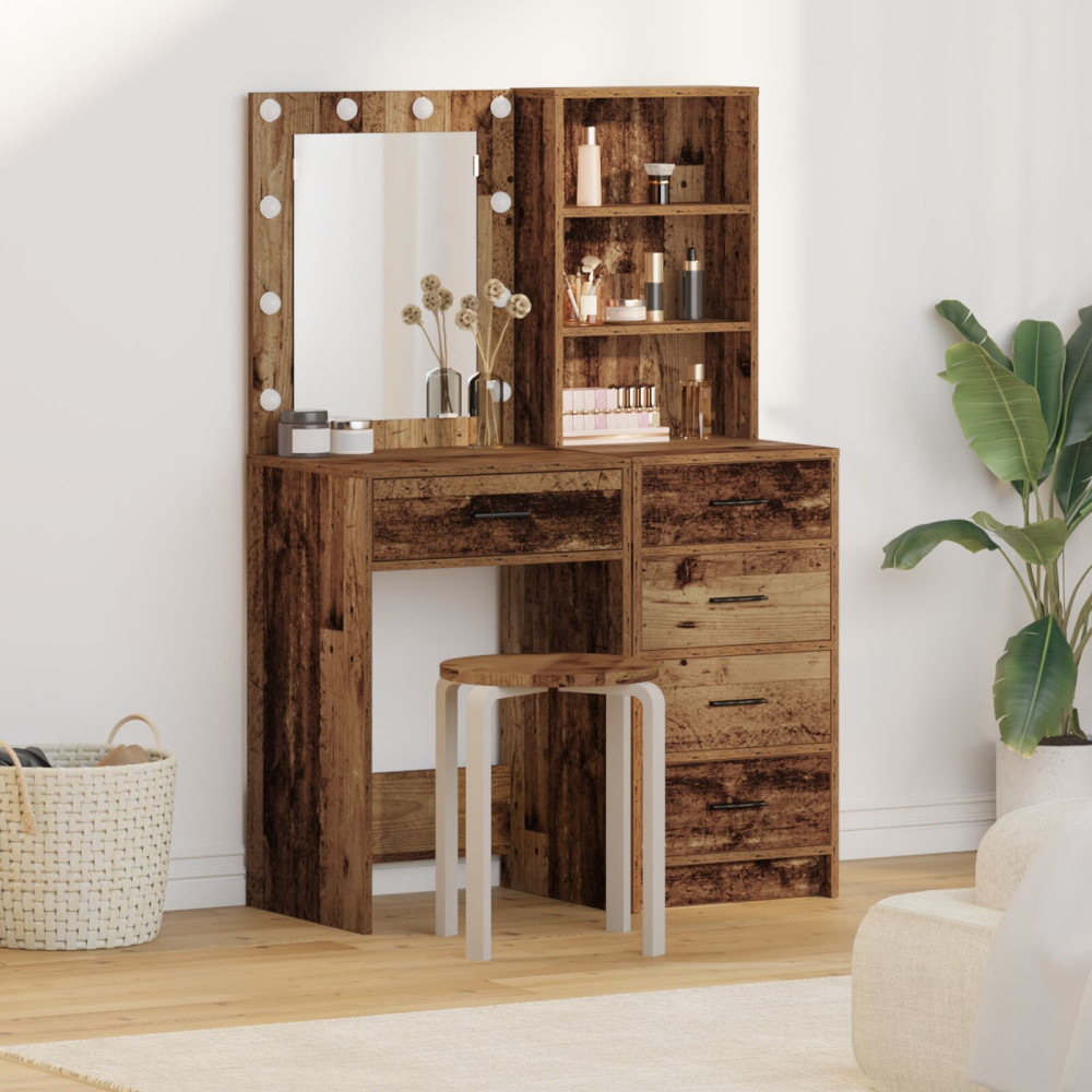 Produktbild för Smyckebord med låda 2 pcs Brun 50 x 41 x 135 cm Konstruerat trä