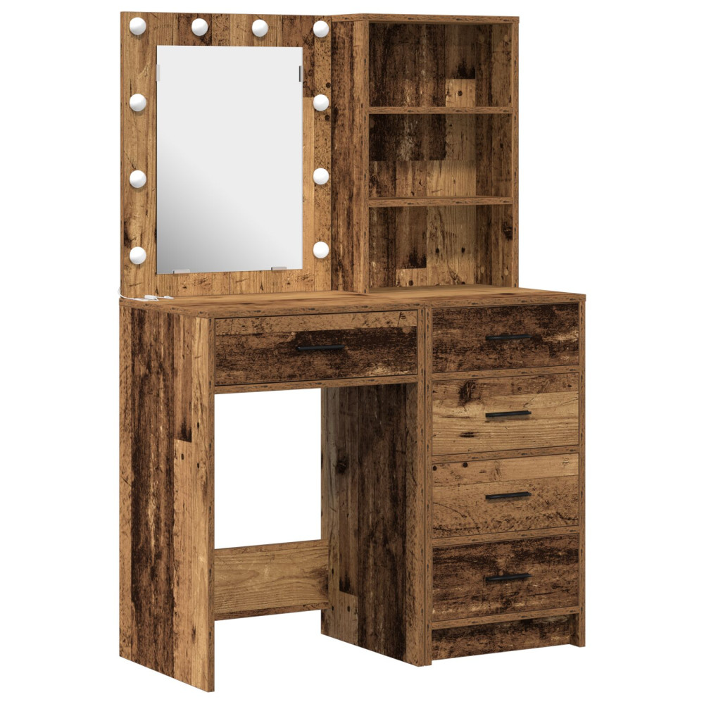 Produktbild för Smyckebord med låda 2 pcs Brun 50 x 41 x 135 cm Konstruerat trä