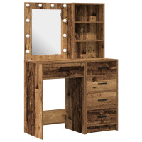 Produktbild för Smyckebord med låda 2 pcs Brun 50 x 41 x 135 cm Konstruerat trä